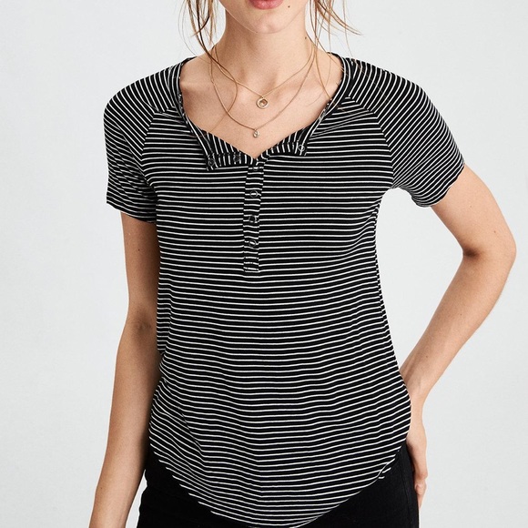 american eagle short sleeve henley